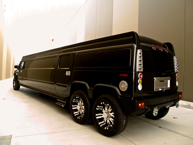 A brand new black hummer limousine in Perth.